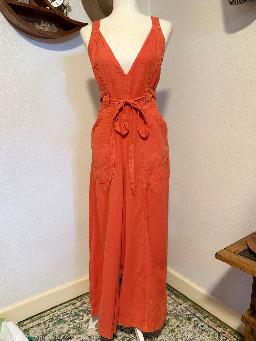 NWT Free People Wide Leg Jumpsuit Linen Cotton Medium - Picture 14 of 16